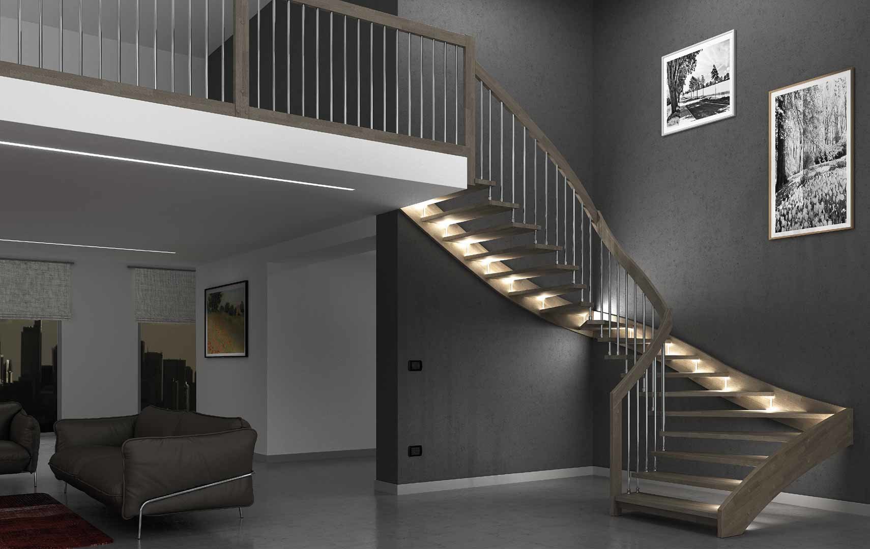 elegant and exclusive houses with led lighting stairs